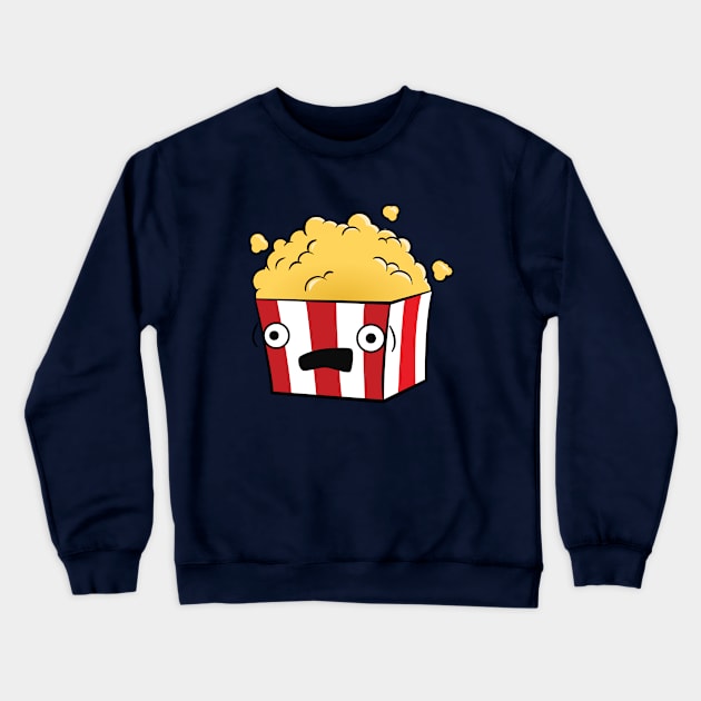 Cute, Kawaii, Cartoon Popcorn Crewneck Sweatshirt by rideawavedesign